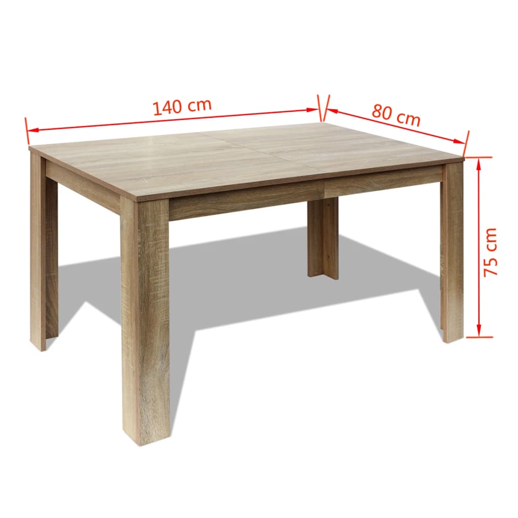 Eettafel 140X80X75 Cm Eikenkleurig