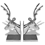 Boekensteunen Herten 2 Stuks Aluminium Zilver