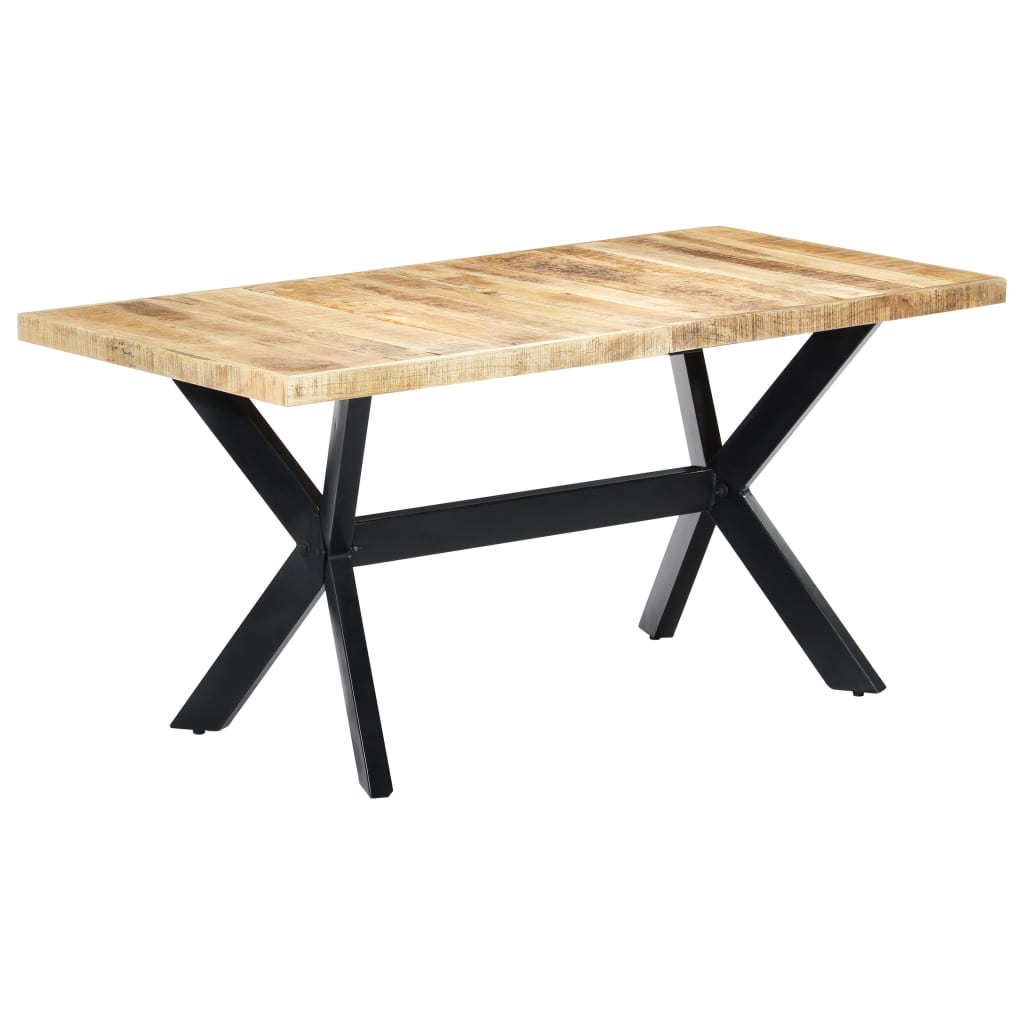 Eettafel 180 Cm Massief Gerecycled Hout En Stalen Kruis