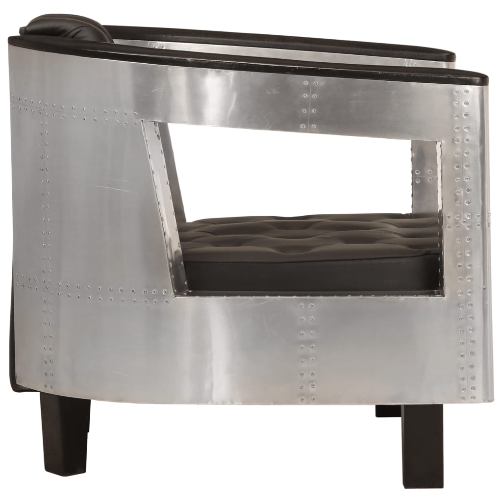 Fauteuil Luchtvaartstijl Echt Leer