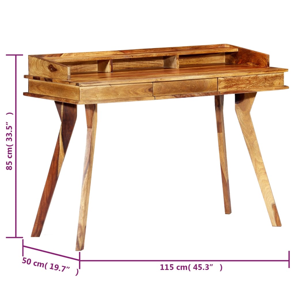 Schrijftafel 115X50X85 Cm Massief Sheeshamhout