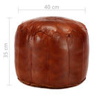 Poef 40X35 Cm Echt Geitenleer