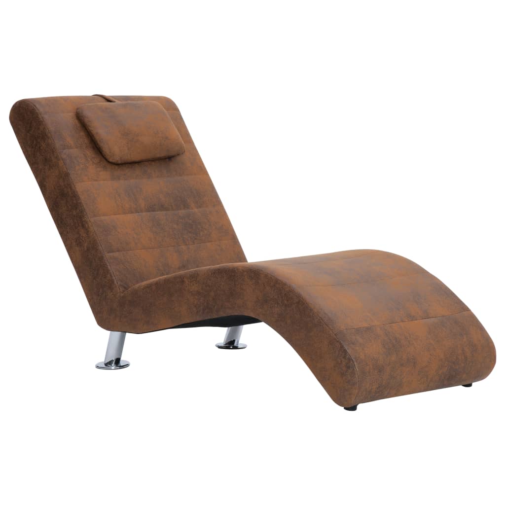 Chaise Longue Met Kussen Kunstsuède