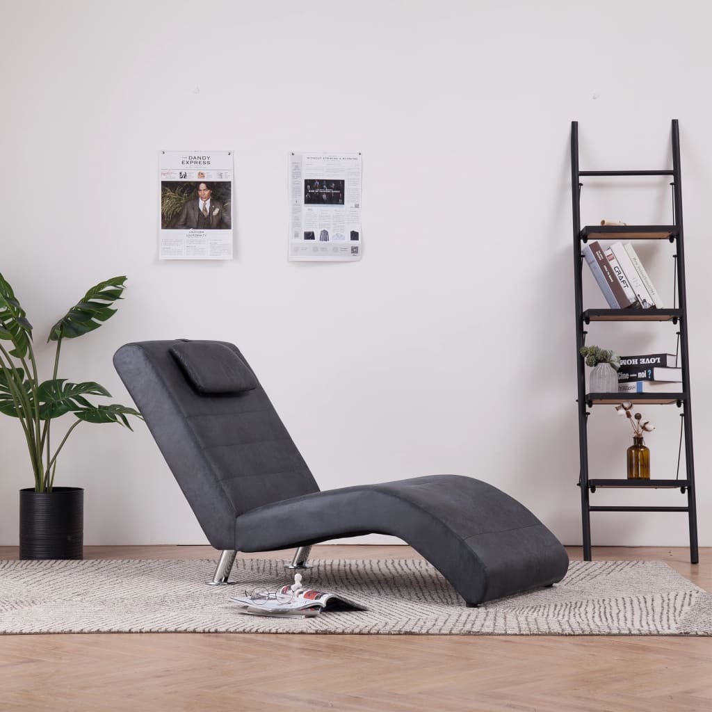 Chaise Longue Met Kussen Kunstsuède