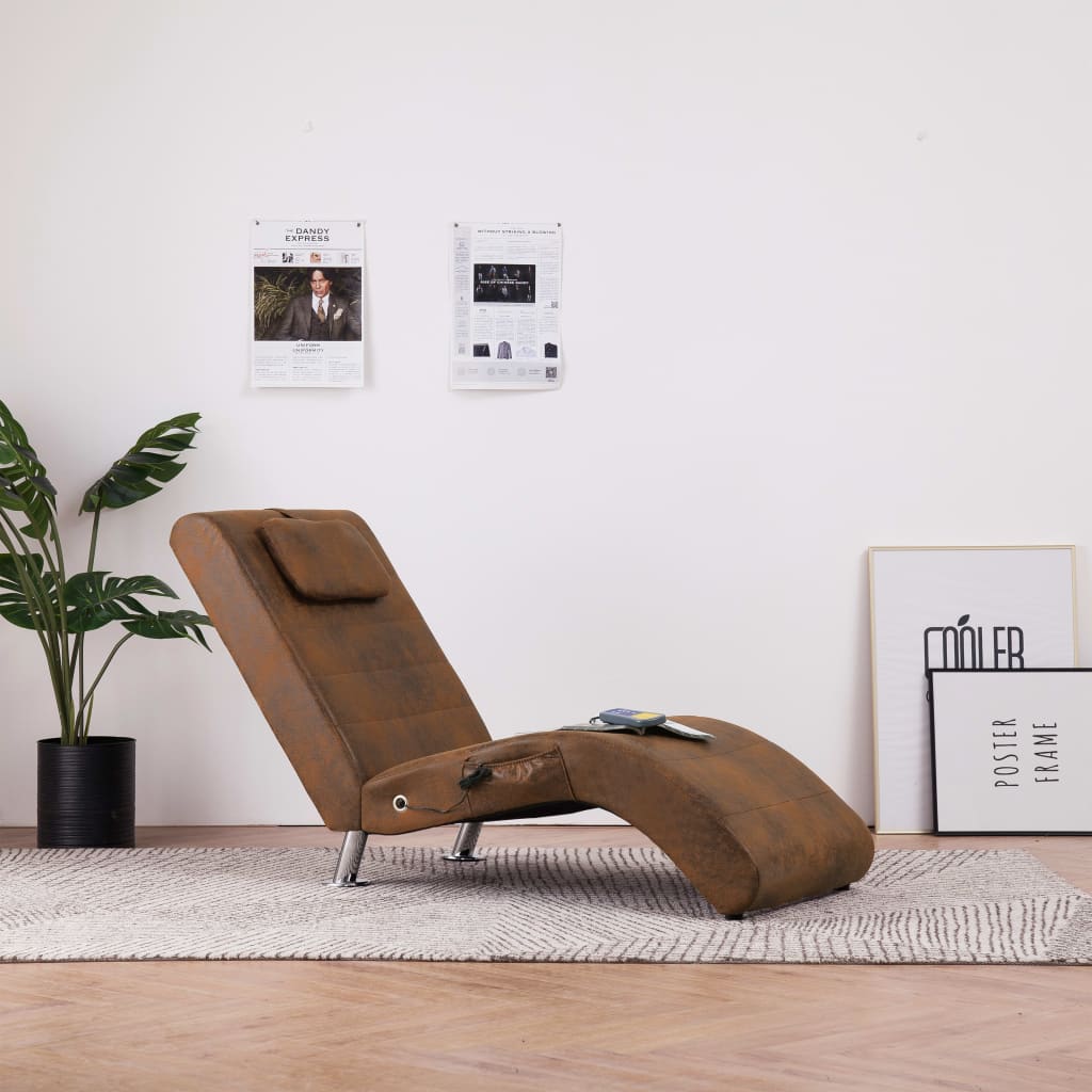 Massage Chaise Longue Met Kussen Kunstsuède