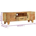 Tv-Meubel Handgesneden 120X30X40 Cm Massief Gerecycled Hout