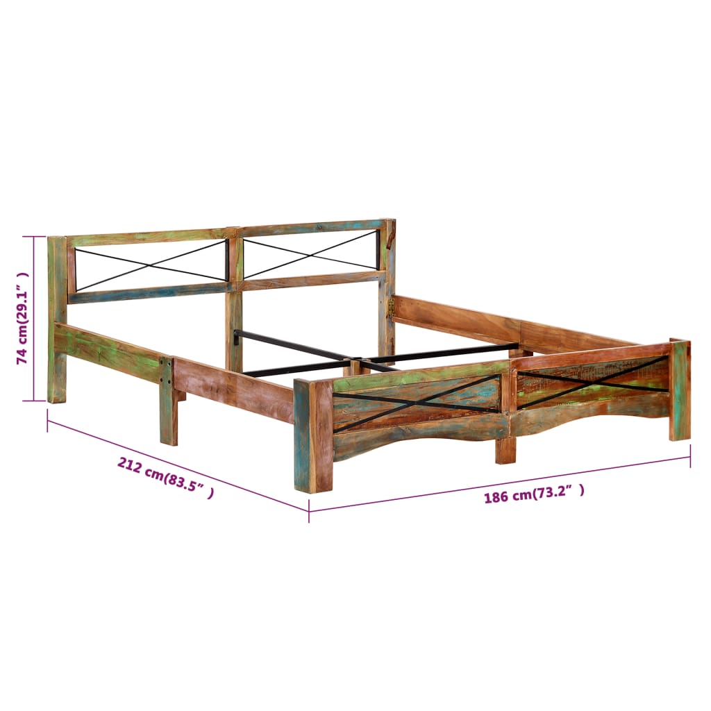 Bedframe Massief Gerecycled Hout