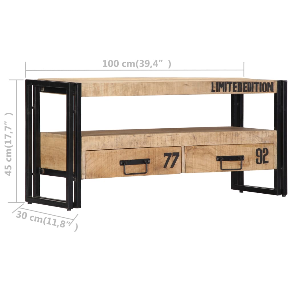 Tv-Meubel 100X30X45 Cm Massief Mangohout