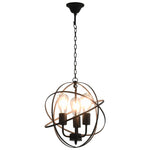 Hanglamp Rond 3Xe27 Zwart Zilver