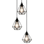 Plafondlamp Met Diamantvorm 3Xe27 Zwart