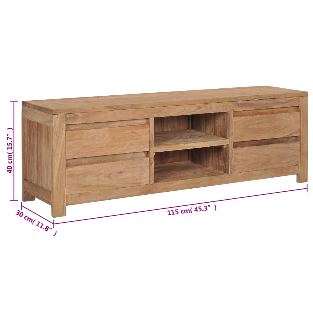 Tv-Meubel 115X30X40 Cm Massief Teakhout