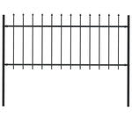 Tuinhek Met Speren Bovenkant 1,7X0,8 M Staal Zwart