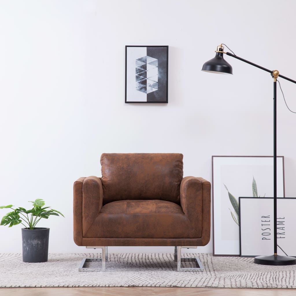 Fauteuil Kubus Kunstsuède