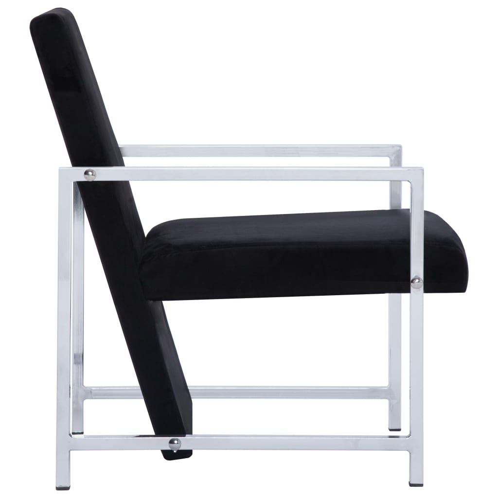 Fauteuil Met Chromen Poten Fluweel