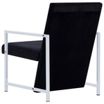 Fauteuil Met Chromen Poten Fluweel