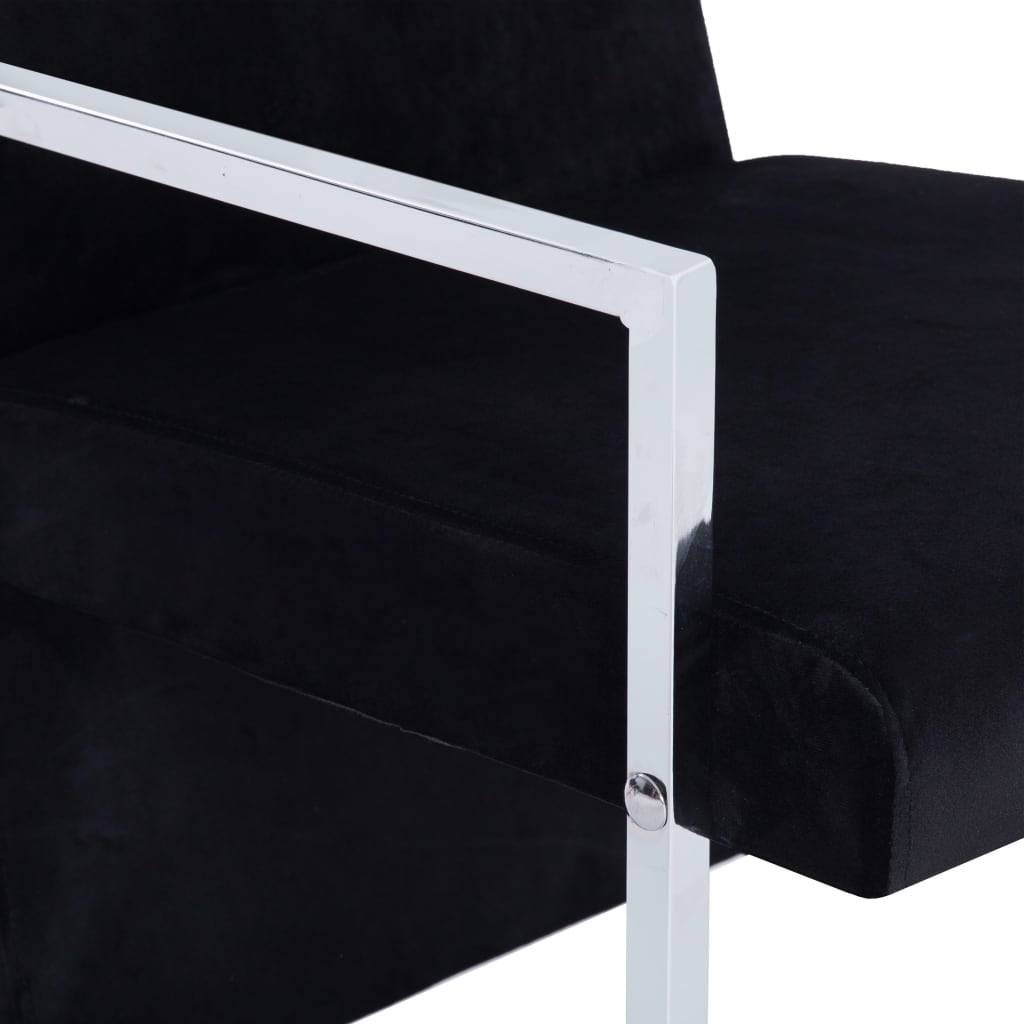 Fauteuil Met Chromen Poten Fluweel