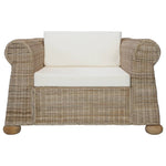 Fauteuil Met Kussens Natuurlijk Rattan Roze