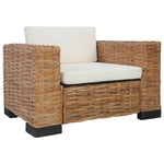 Fauteuil Met Kussens Natuurlijk Rattan Wit