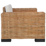 Fauteuil Met Kussens Natuurlijk Rattan Wit