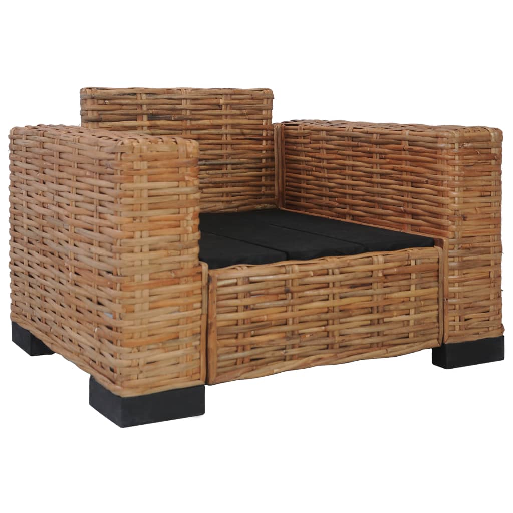 Fauteuil Met Kussens Natuurlijk Rattan Wit