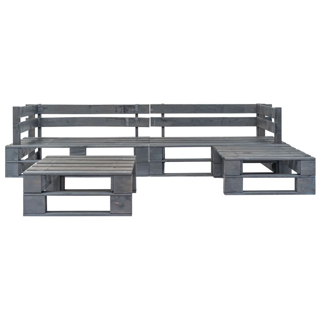 -Delige Loungeset Pallet Hout