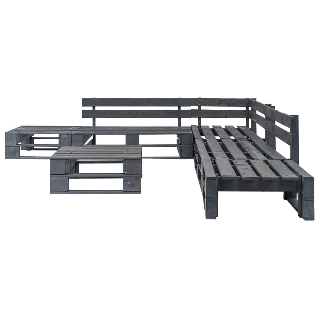 -Delige Loungeset Pallet Hout