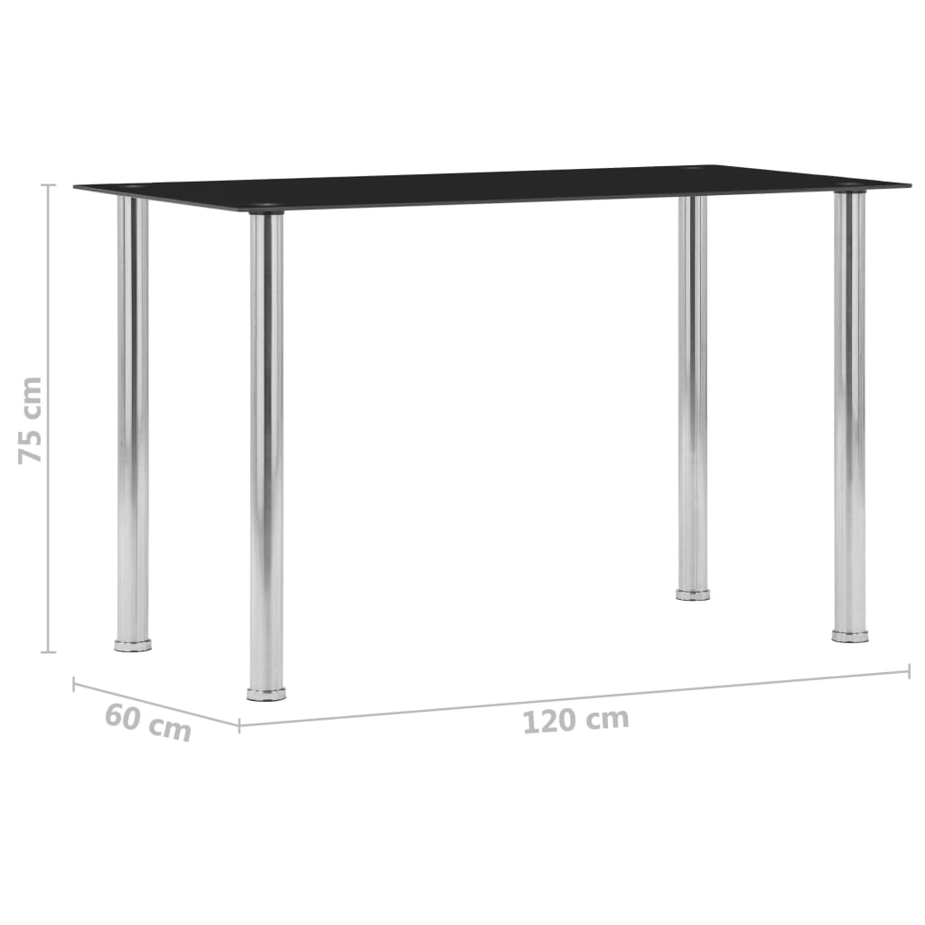 Eettafel Gehard Glas Zwart