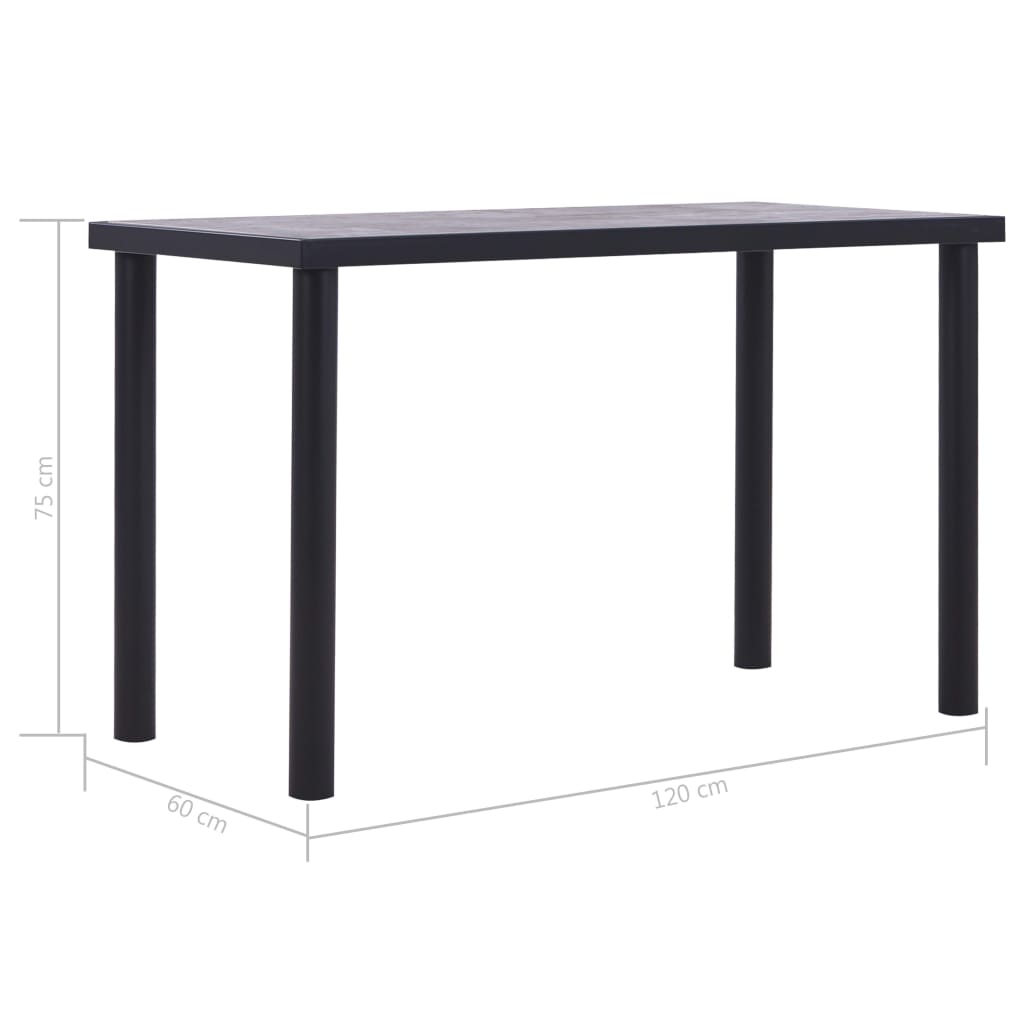 Eettafel Mdf Zwart En Betongrijs