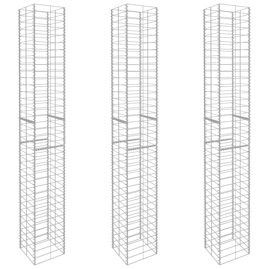 Schanskorven 3 St 25X25X197 Cm Gegalvaniseerd Staal