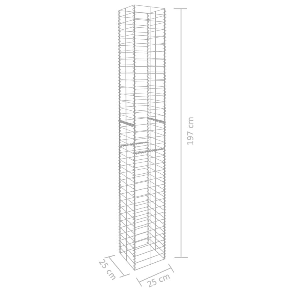 Schanskorven 3 St 25X25X197 Cm Gegalvaniseerd Staal