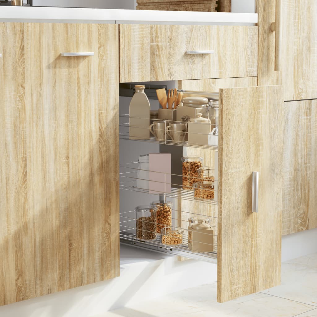 Draadmand Uittrekbaar 3-Laags 47X15,5X55,5 Cm Zilverkleurig