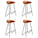 Barstoelen Echt Leer Zwart En