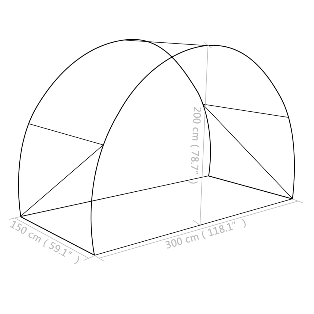 Kas 4,5 M² 300X150X200 Cm Grijs