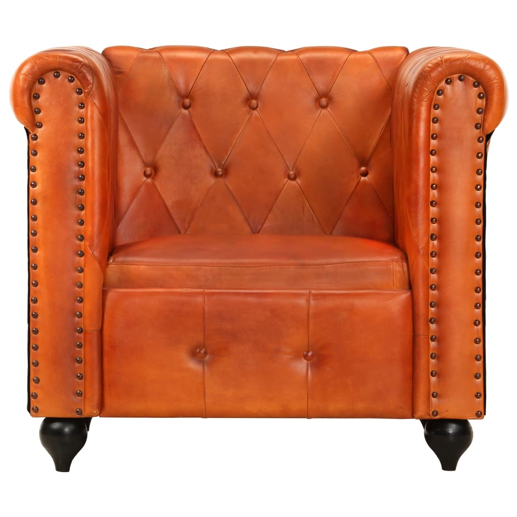 Fauteuil Chesterfield-Stijl Echt Leer