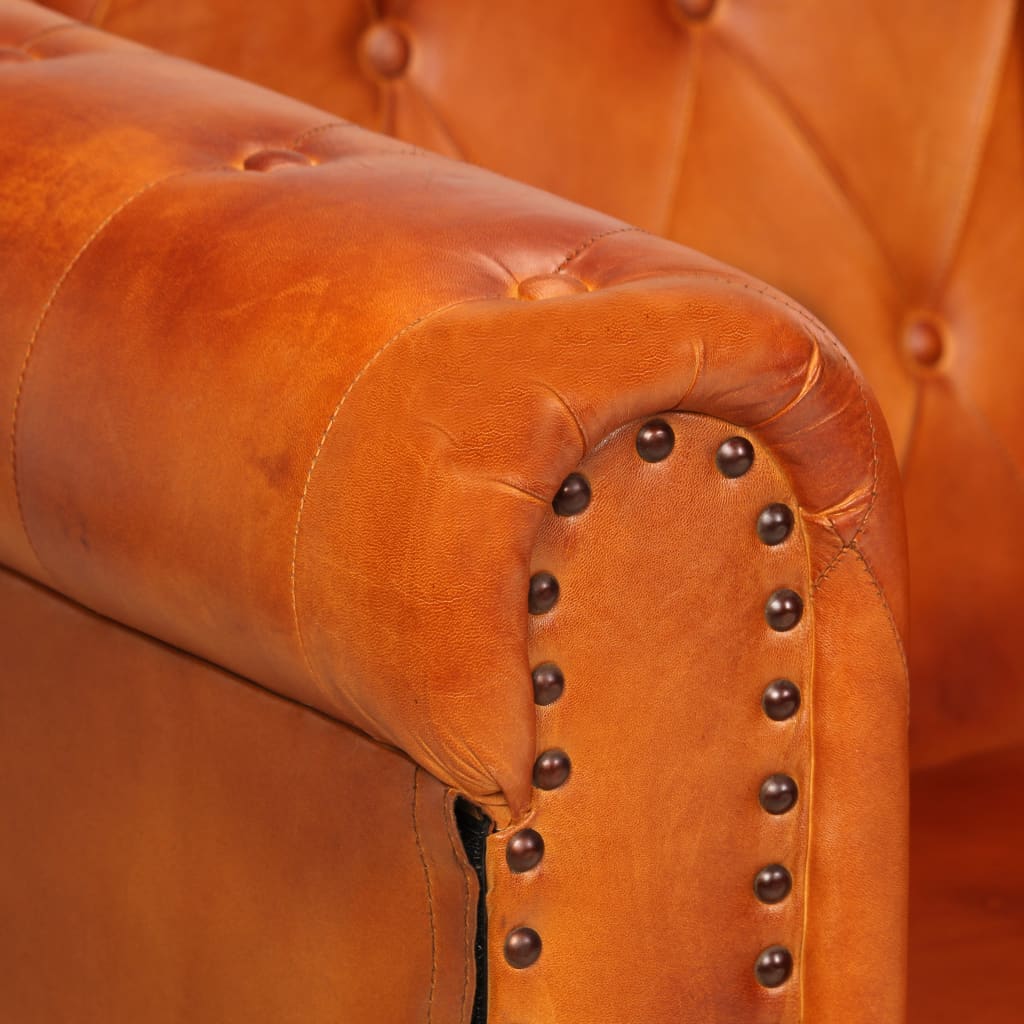 Fauteuil Chesterfield-Stijl Echt Leer