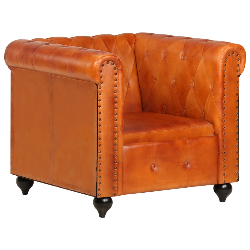 Fauteuil Chesterfield-Stijl Echt Leer