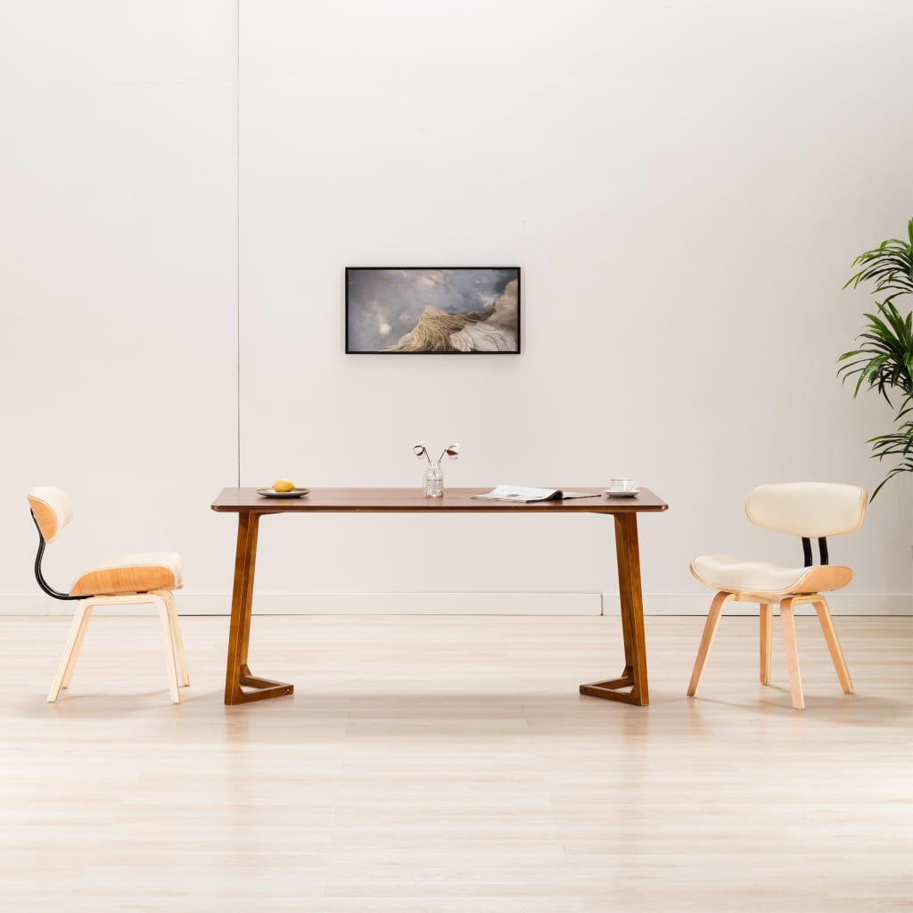 Eetkamerstoelen Gebogen Hout En Kunstleer