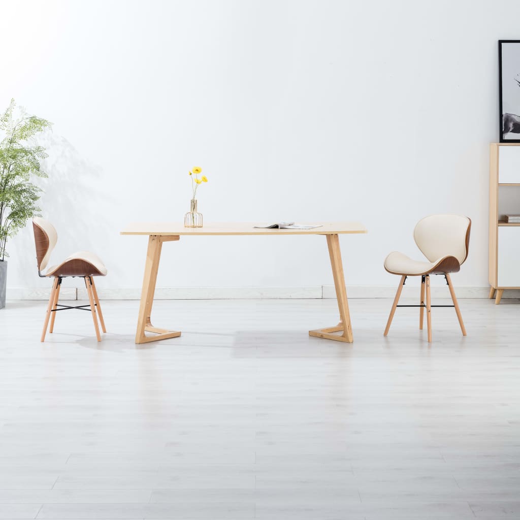 Eetkamerstoelen Gebogen Hout En Kunstleer