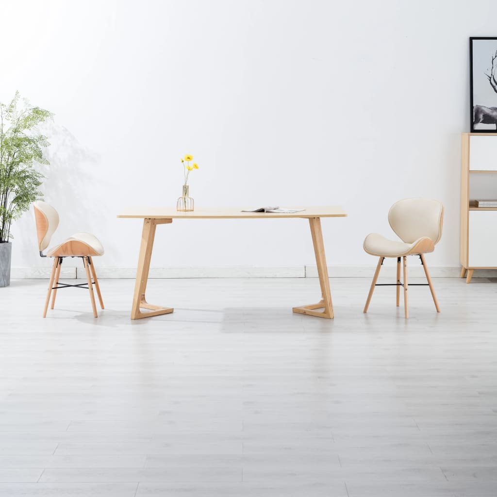 Eetkamerstoelen Gebogen Hout En Kunstleer