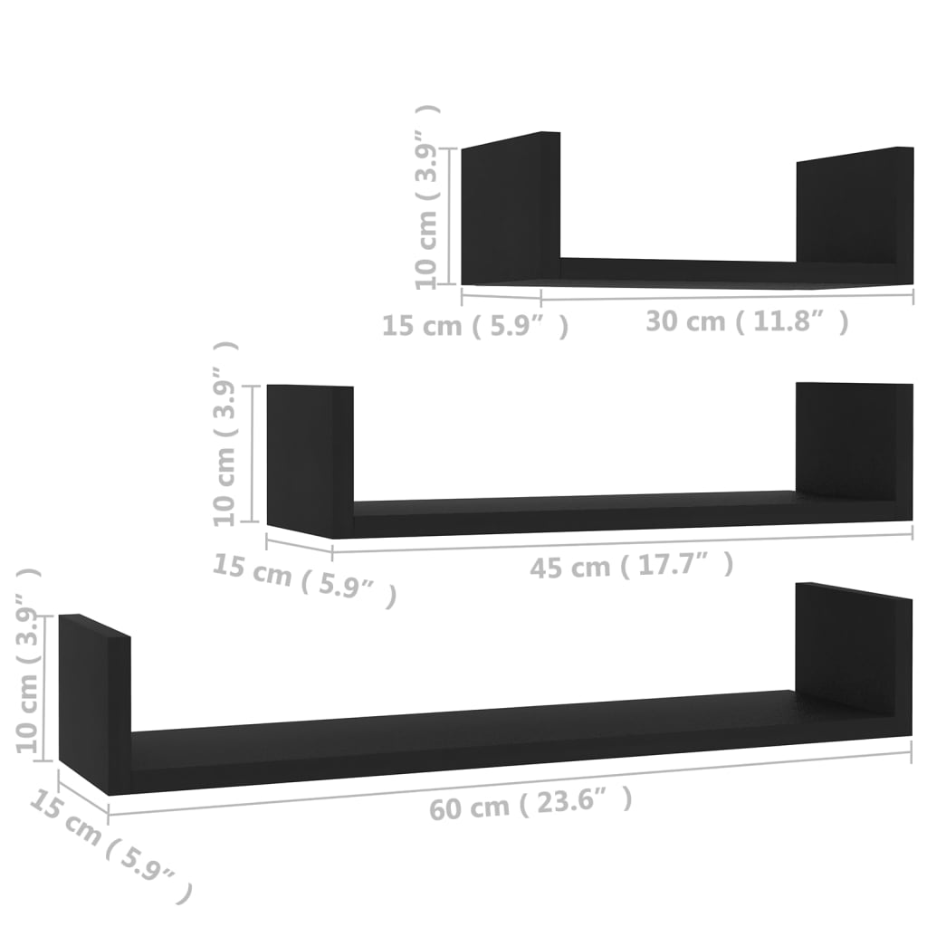 Wandschappen Bewerkt Hout Zwart