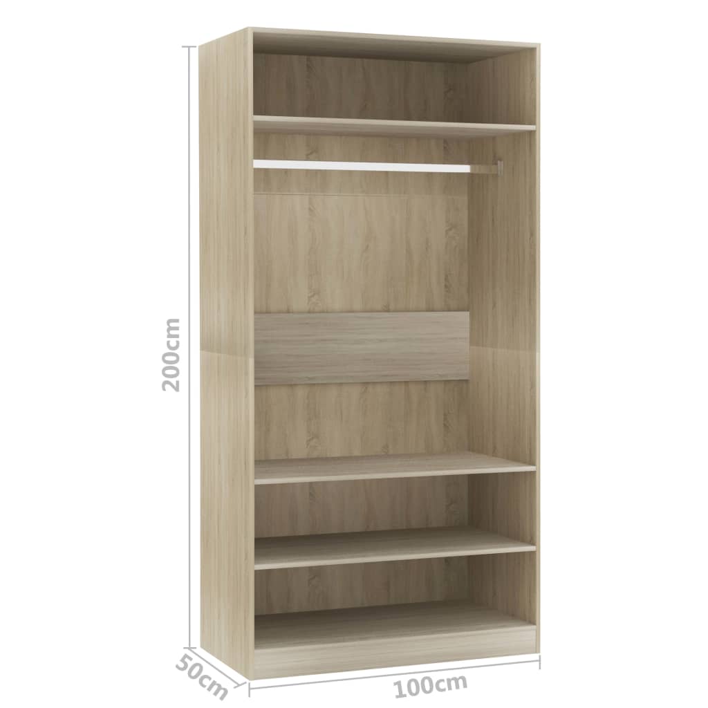 Kledingkast Bewerkt Hout Kleurig Sonoma Eiken