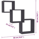 Wandschappen Kubus 68X15X68 Cm Bewerkt Hout