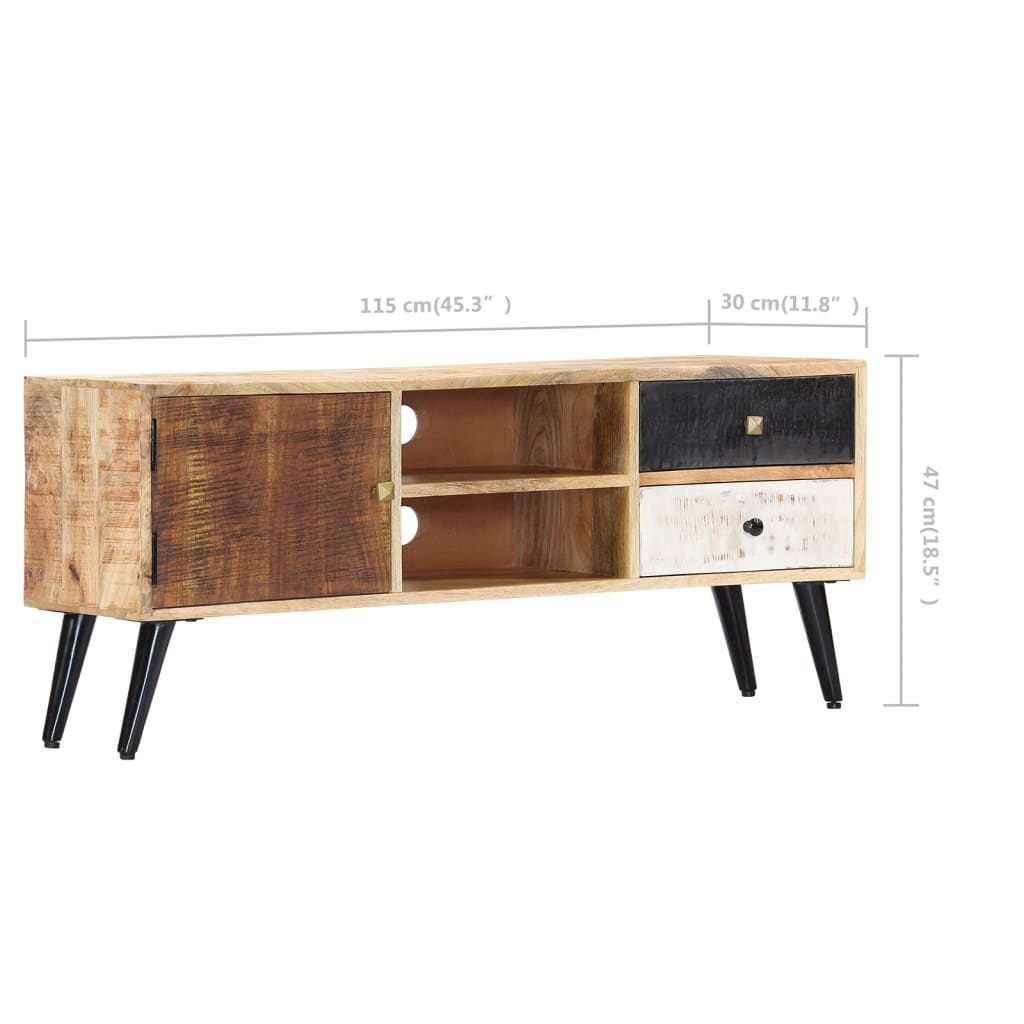 Tv-Meubel 115X30X47 Cm Massief Mangohout