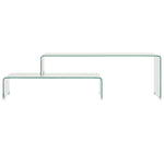 2-Delige Salontafelset 90X30X20/110X30X40 Cm Gehard Glas