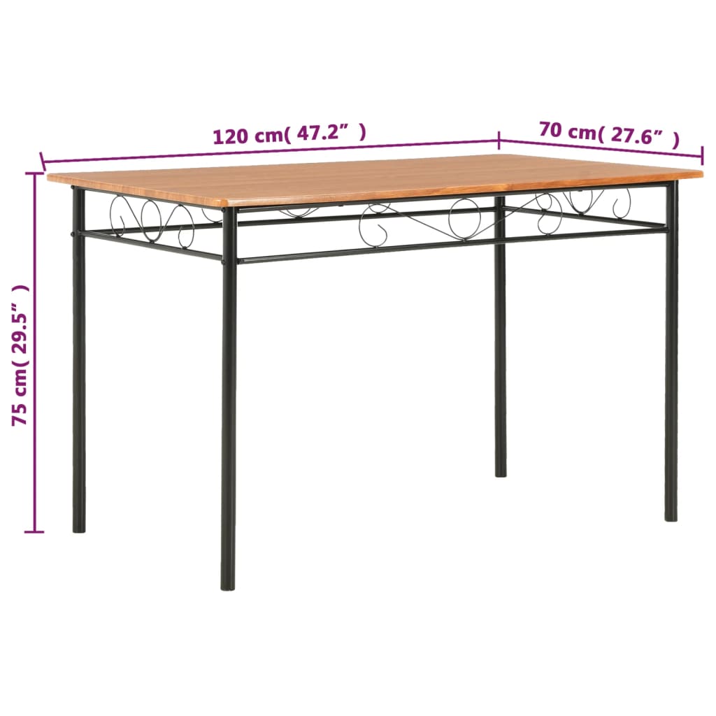 Eettafel 120X70X75 Cm Mdf Bruin