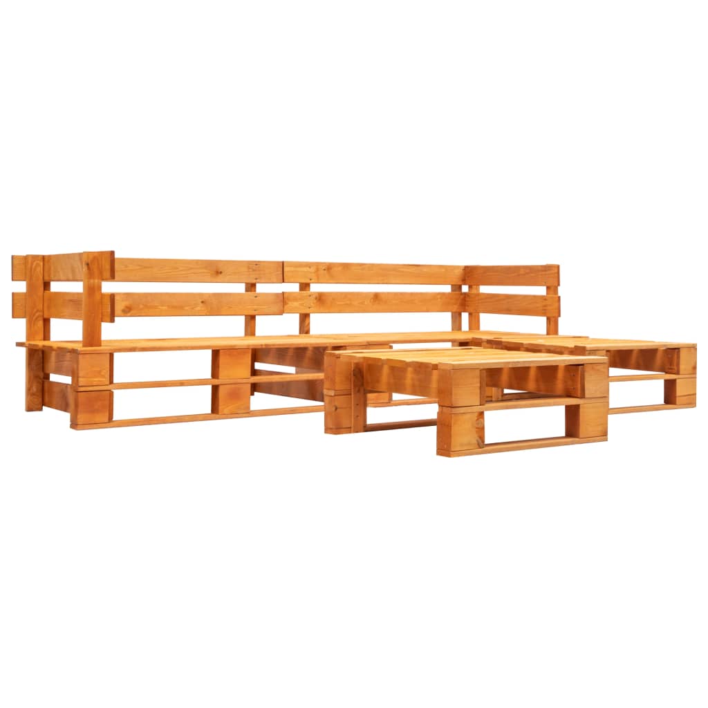 -Delige Loungeset Pallet Hout