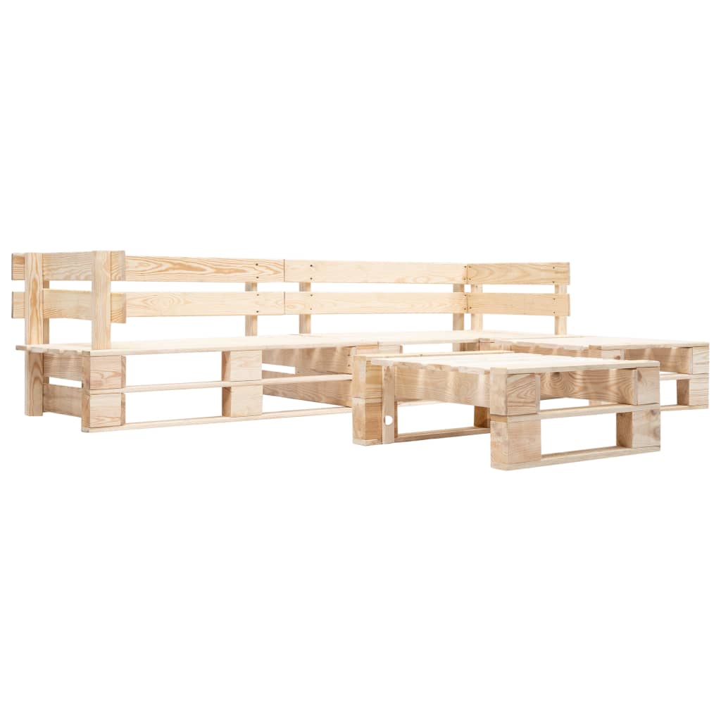 -Delige Loungeset Pallet Hout