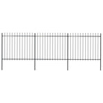 Tuinhek Met Speren Bovenkant 1,7X0,8 M Staal Zwart