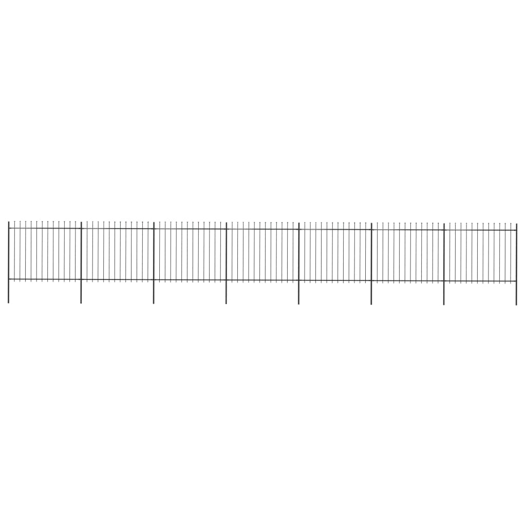 Tuinhek Met Speren Bovenkant 1,7X0,8 M Staal Zwart