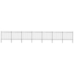 Tuinhek Met Speren Bovenkant 1,7X0,8 M Staal Zwart